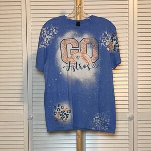 Gildan Go Astros Crew Neck Short Sleeve T-shirt M